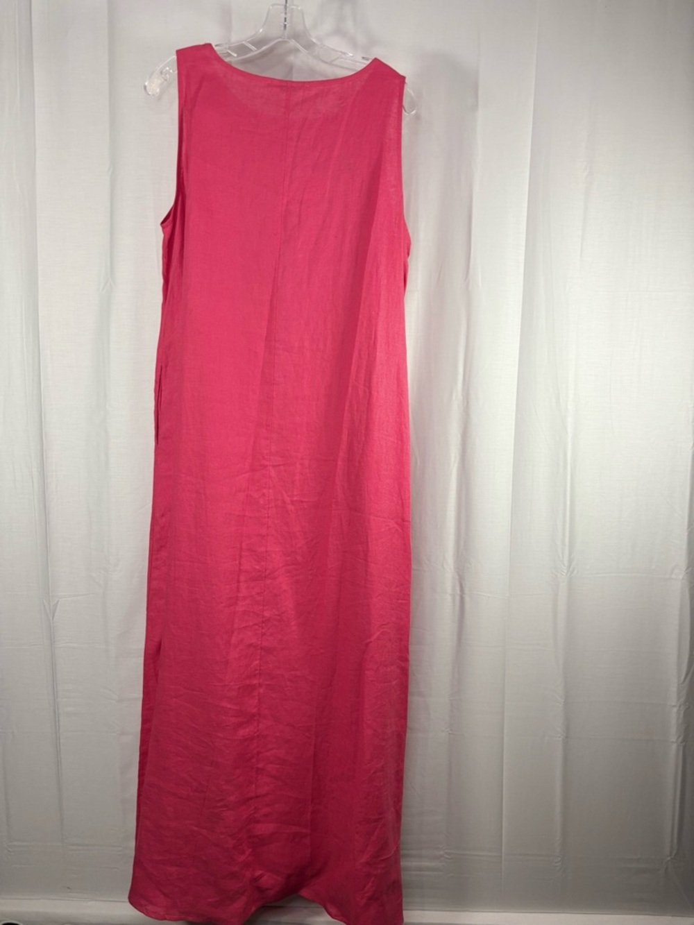 NWT AMINA RUBINACCI Sleeveless Linen Pullover Maxi Dress in Hibiscus size 10 - Picture 9 of 11